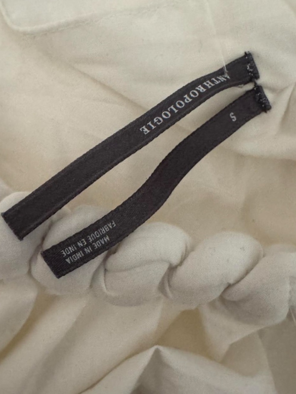 Anthropologie White Halter Balloon Dinner Top - Picture 5 of 6